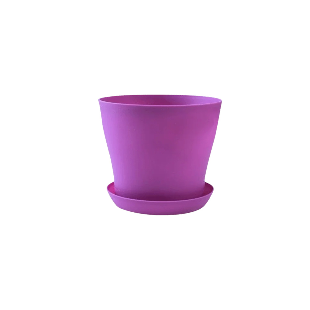 8-Pack Candy Color Round Plastic Plant Pots with Drainage Trays