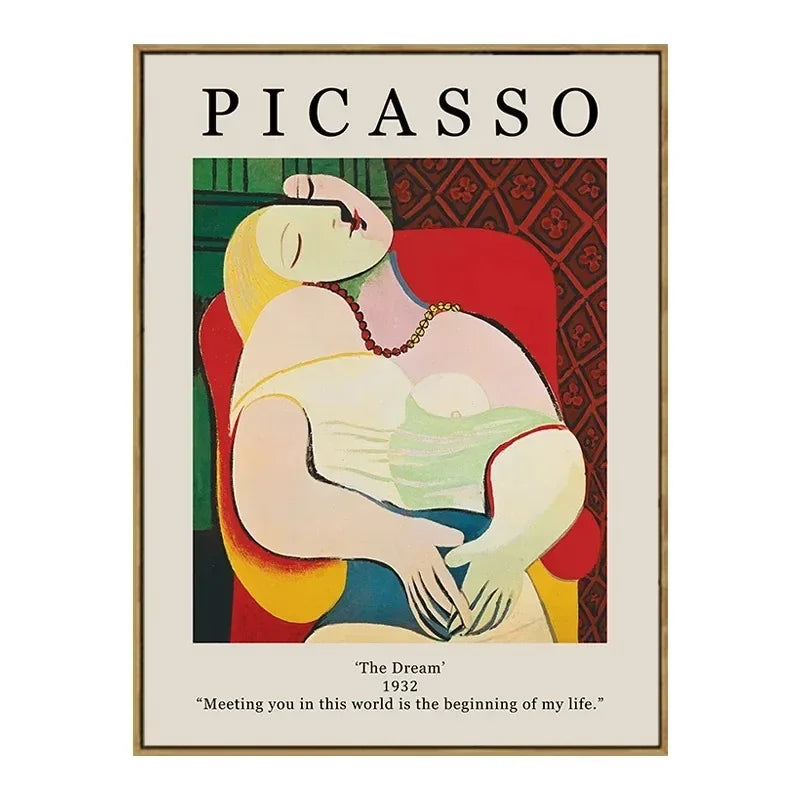 Vintage Famous Van Gogh Monet Matisse Picasso Poster Print Canvas Painting Wall Art Pictures for Home Room Decor Peaceful Pleasures Health and Wellness
