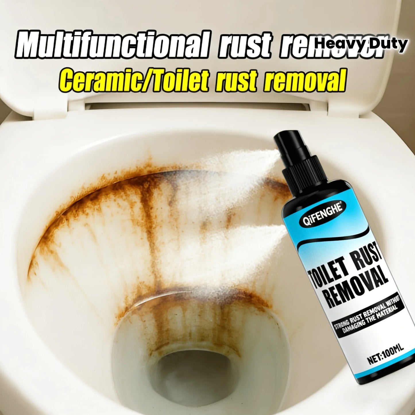 QIFENGHE Ceramic & Marble Rust Remover Spray | Fast-Acting