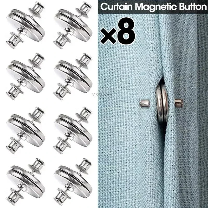 Pairs Support for Curtains Hooks Adjust Clamps Curtain Rod Support and Tube Close Removable Magnetic Magnet Buckle Home Holder Peaceful Pleasures Health and Wellness