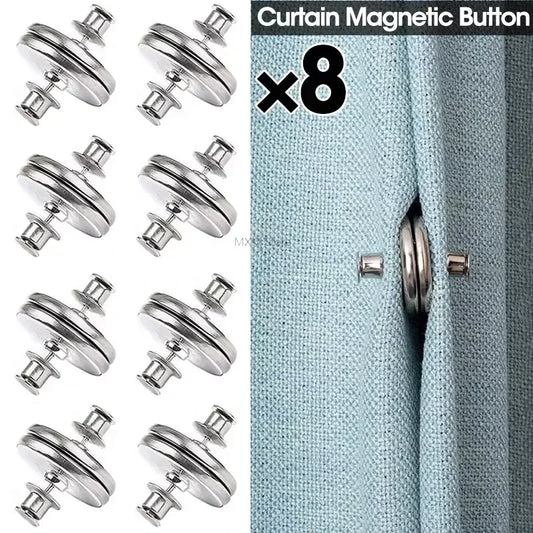 Pairs Support for Curtains Hooks Adjust Clamps Curtain Rod Support and Tube Close Removable Magnetic Magnet Buckle Home Holder Peaceful Pleasures Health and Wellness