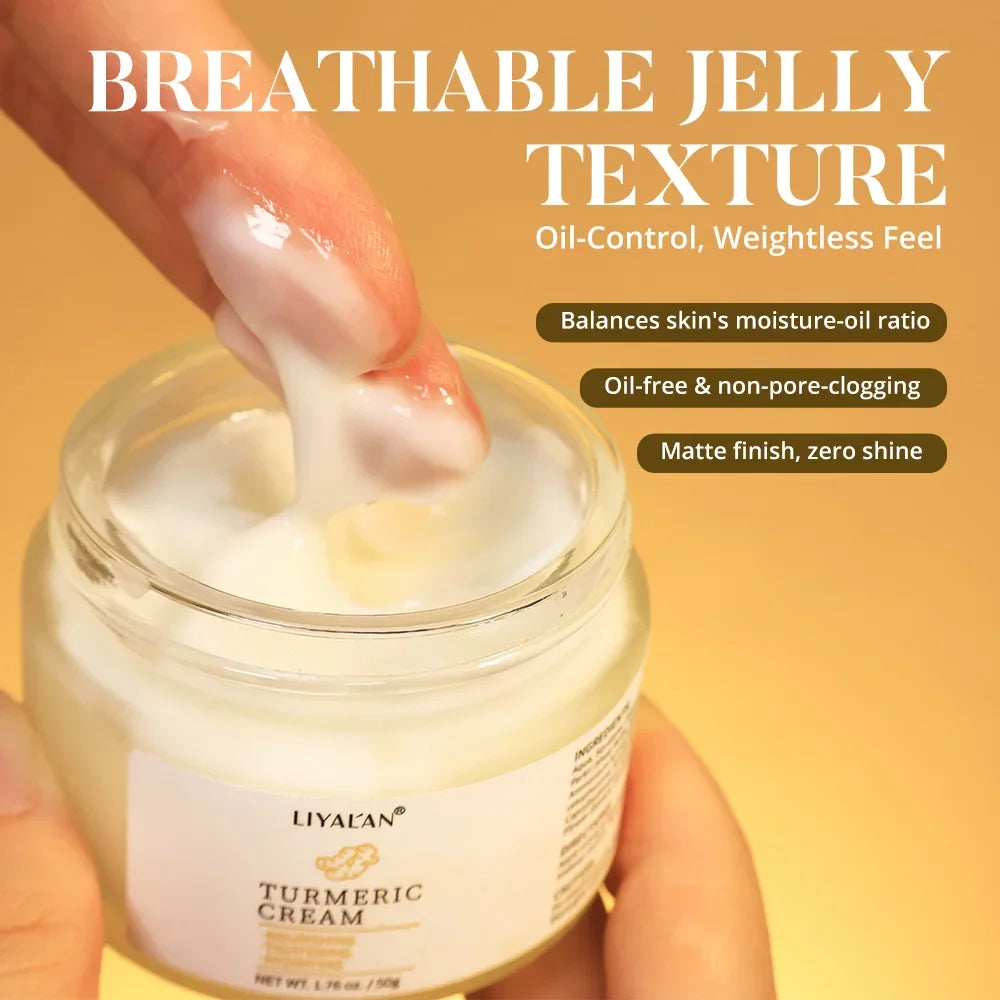 LIYALAN Turmeric Face Cream – Shea Butter & Squalane 50g Peaceful Pleasures Health and Wellness