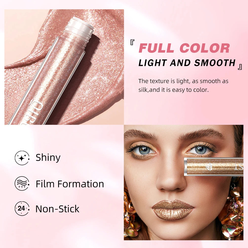 QIBEST Diamond Liquid Lipstick Lip Tint 6 Colors Moisturizing Long-Lasting Makeup Gray Sparkling Waterproof Lip Gloss Cosmetics Peaceful Pleasures Health and Wellness