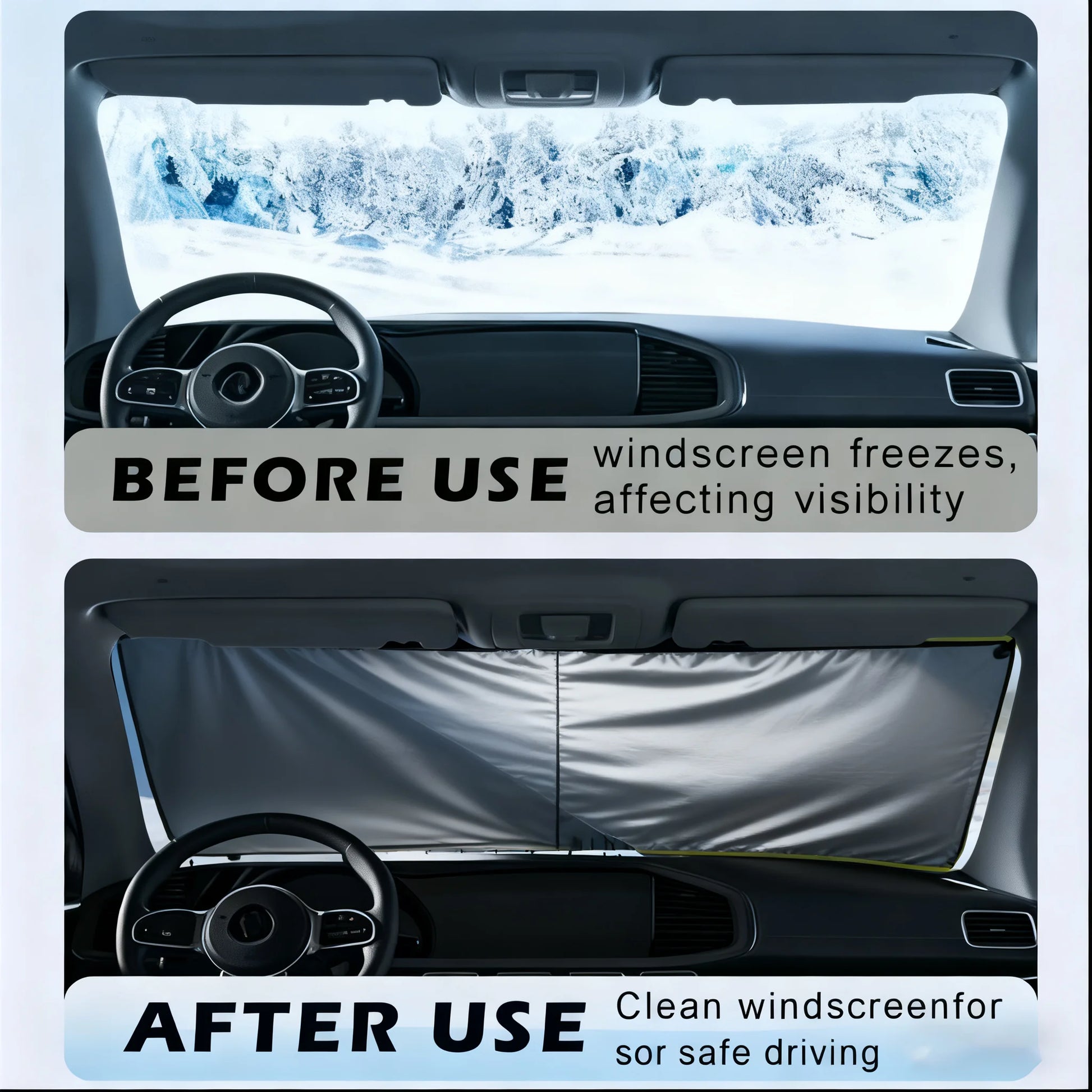 Magnetic Car Windshield Sunshade & Snow Cover, All Season UV & Ice Protection, Frost Guard & Sun Blocker for Most Vehicles Peaceful Pleasures Health and Wellness