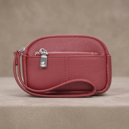 Korean Style Double Zipper Mini Pouch Key And Coin Organizer Bag With Large Capacity Peaceful Pleasures Health and Wellness