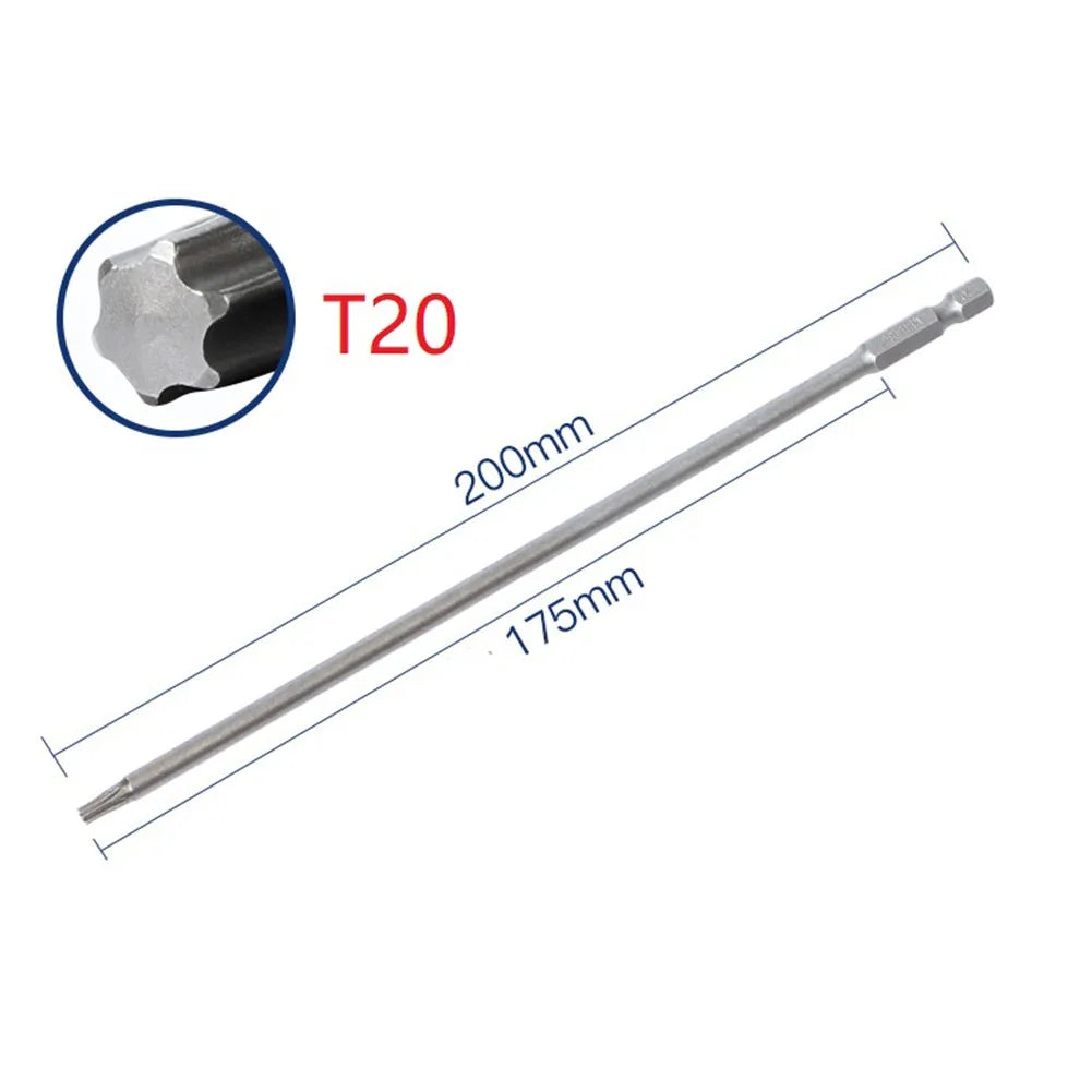 1 Long T10-T30 Magnetic Torx Screwdriver Bits Alloy Steel Electric