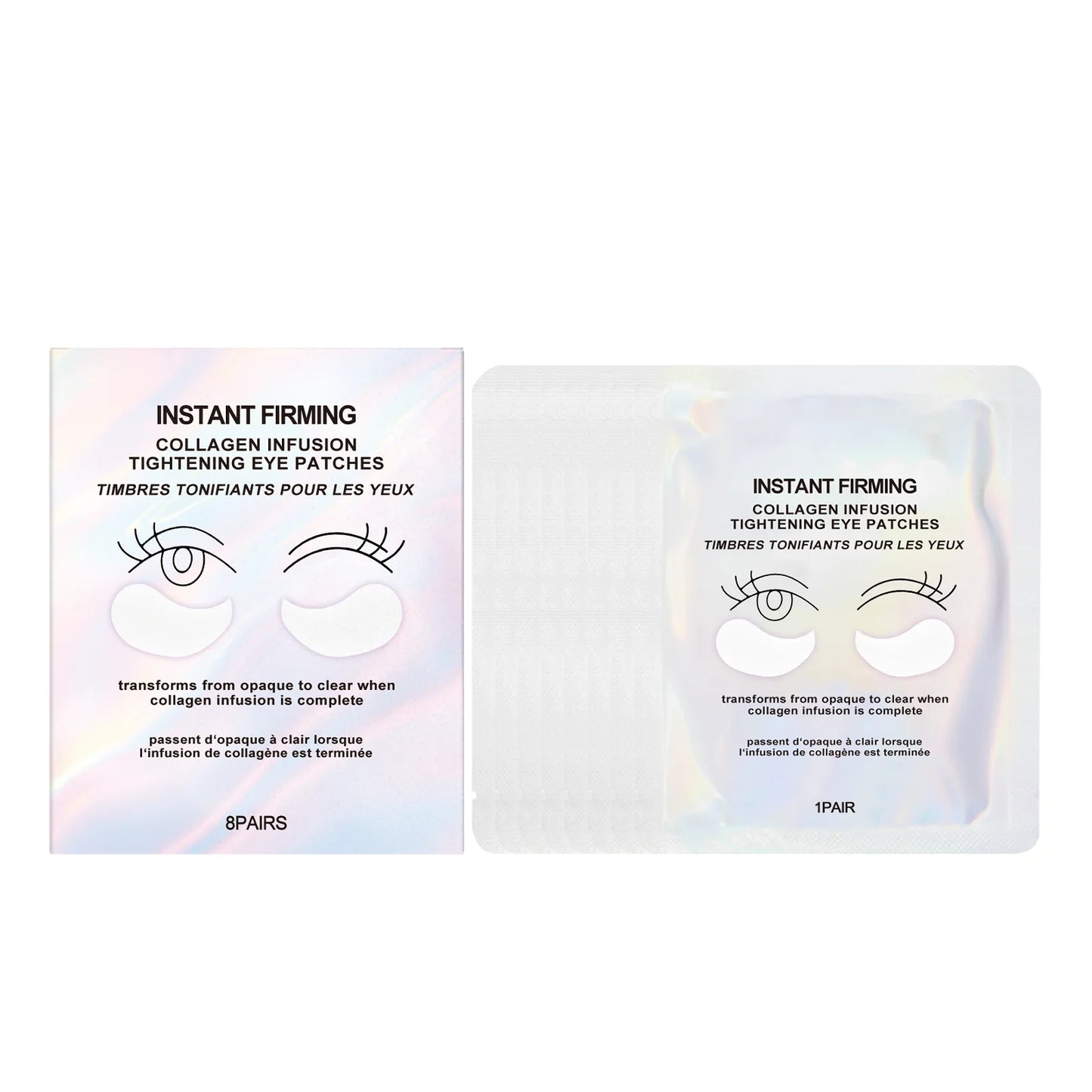 Collagen Firming Eye Membrane Anti Dark Circles Removal Eyes Bags Reduce Fine Lines Long Lasting Hydration Moisturizing Eye Mask Peaceful Pleasures Health and Wellness 8 PAIRS