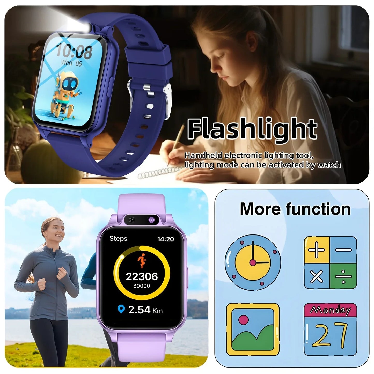 Kids' Smart Watch – 18 Educational Games, Camera & Pedometer