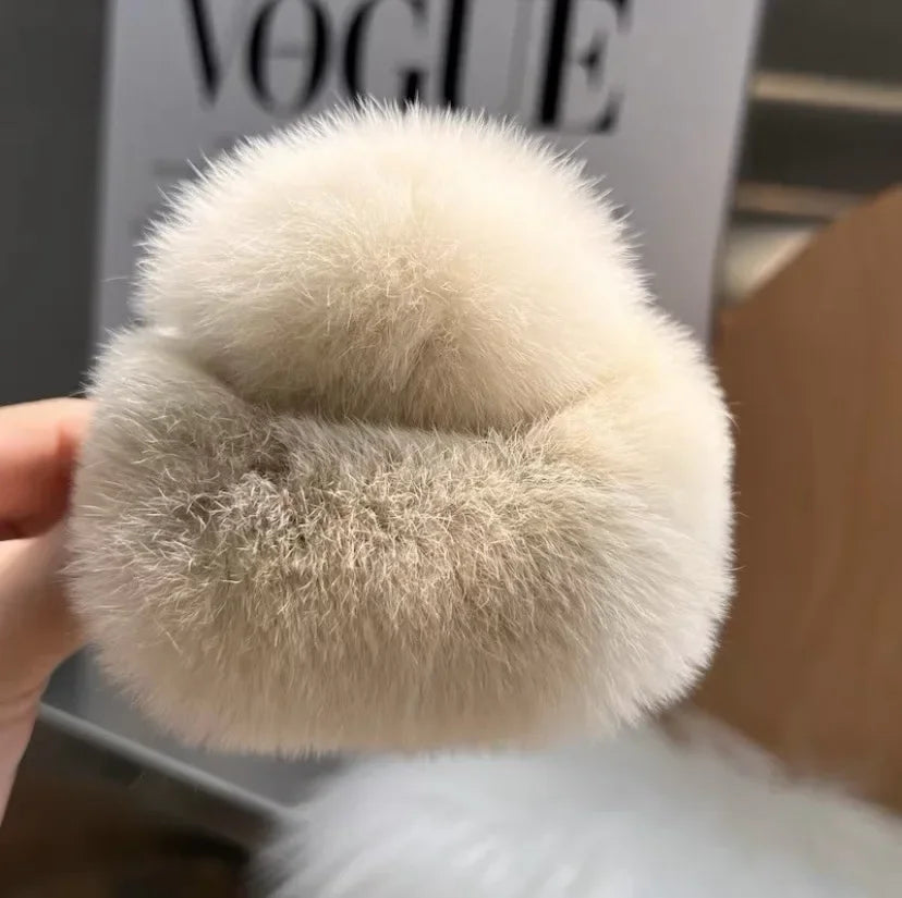 Otter Rabbit Fur Clip Korean Furry Hair Clip Cute Furry Shark Clip Headband Back of The Head Hair Clip Fashionable and Versatile Peaceful Pleasures Health and Wellness S7073-03