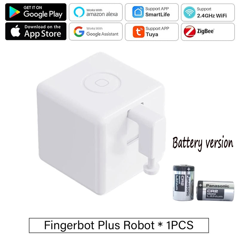 Tuya Finger Robot Zigbee/Bluetooth Fingerbot Plus CR2 battery version Robot Button Pusher Switch Bot Work With Smart Life App Peaceful Pleasures Health and Wellness A Zigbee battery W