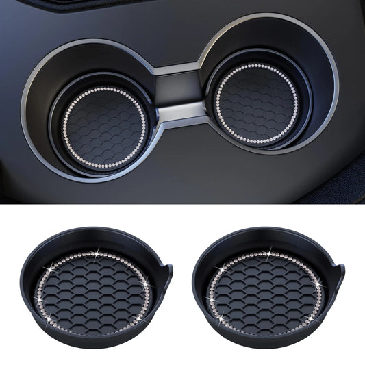 Rhinestone Car Cup Holder Coasters | Non-Slip Silicone Inserts Car Cup Holder Coaster Oasis Select