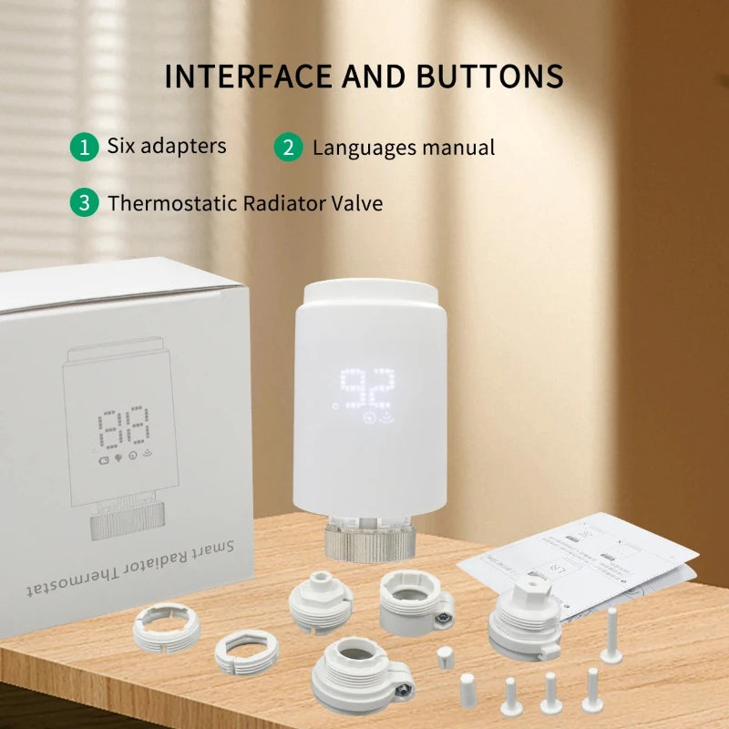 Tuya Smart Home Zigbee 3.0 Thermostatic Valve Radiator Zigbee Thermostat Radiator Zigbee Thermostatic Valve Alexa Google Home Peaceful Pleasures Health and Wellness