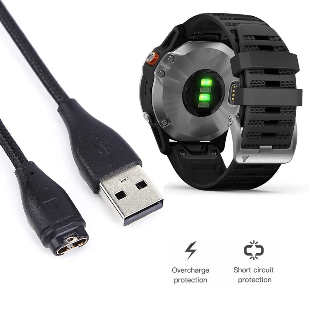 Nylon Braided USB Charger Cable for Garmin Fenix Venu Instinct