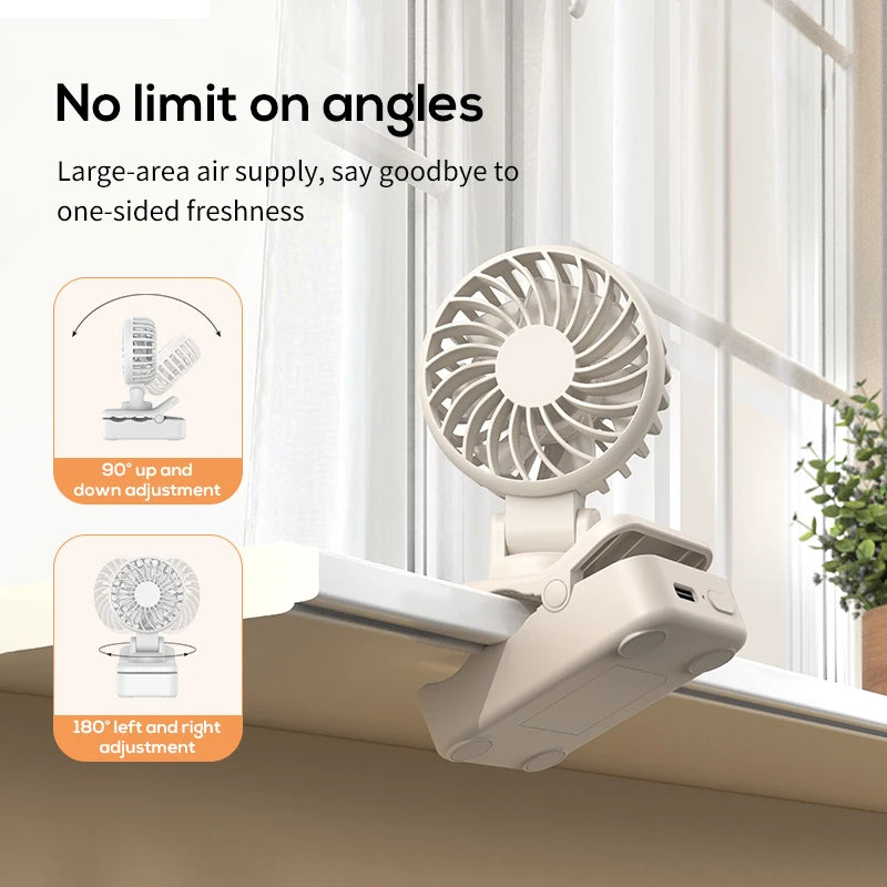 HOMEFISH Multifunctional Sunshade Umbrella Clip Fan USB Rechargeable Portable Mini Cooling Fan for Outdoor Live Streaming Travel Peaceful Pleasures Health and Wellness