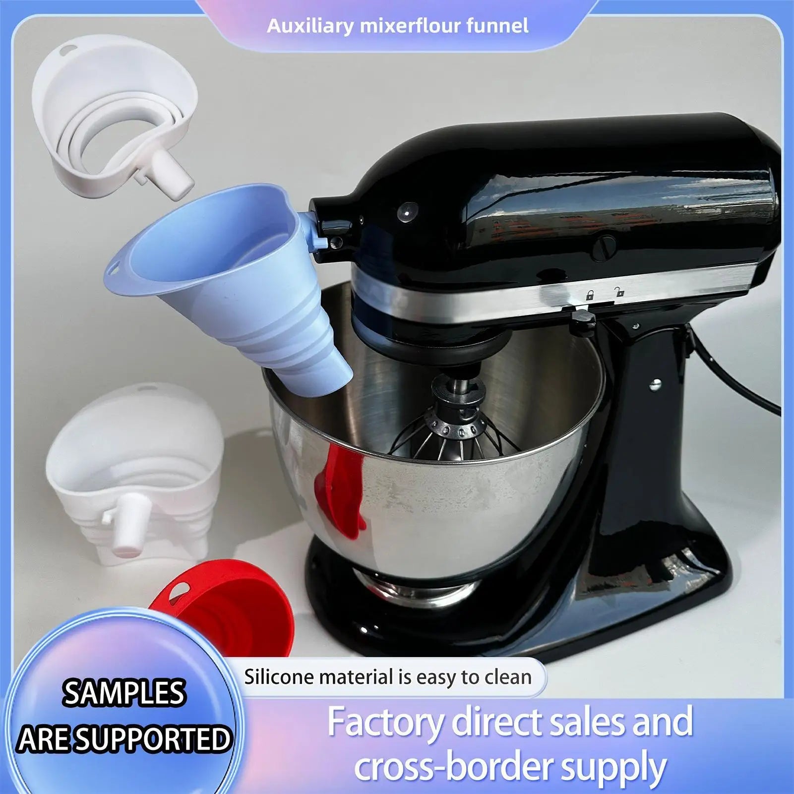5-Quart Stand Mixer Funnel Attachment 1PC Splash-Guard & Pouring Spout In One, Dishwasher Safe Silicone For Flour, Sugar Peaceful Pleasures Health and Wellness