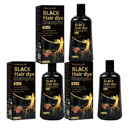 Black Hair Dye Shampoo 3-in-1 – Ginger & Biotin, Gray Coverage Peaceful Pleasures Health and Wellness Moisturizing