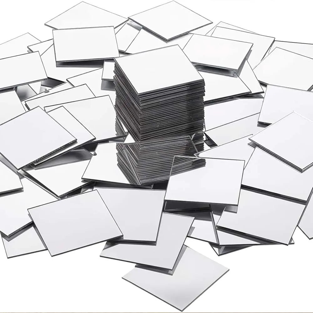 100pcs Self-Adhesive Mini Square Mirror Tiles 1cm | Mosaic Craft