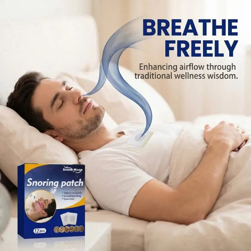 12Pcs Anti-Snoring Patches Acupoint Prevent Snoring Fatigue Night Sleep Quiet Nose Strips Peaceful Pleasures Health and Wellness