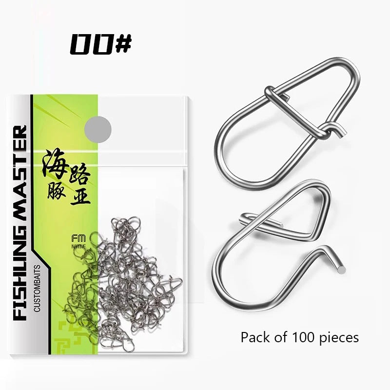 100Pcs Stainless Steel Duo Lock Fishing Snaps – Saltwater Clips