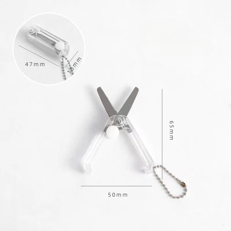 Transparent Mini Folding Scissors – Portable Retractable Craft Tool