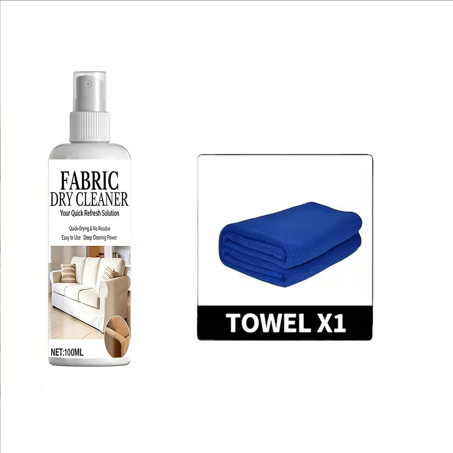 100ml Fabric Dry Cleaner Spray – Quick-Dry Stain Remover