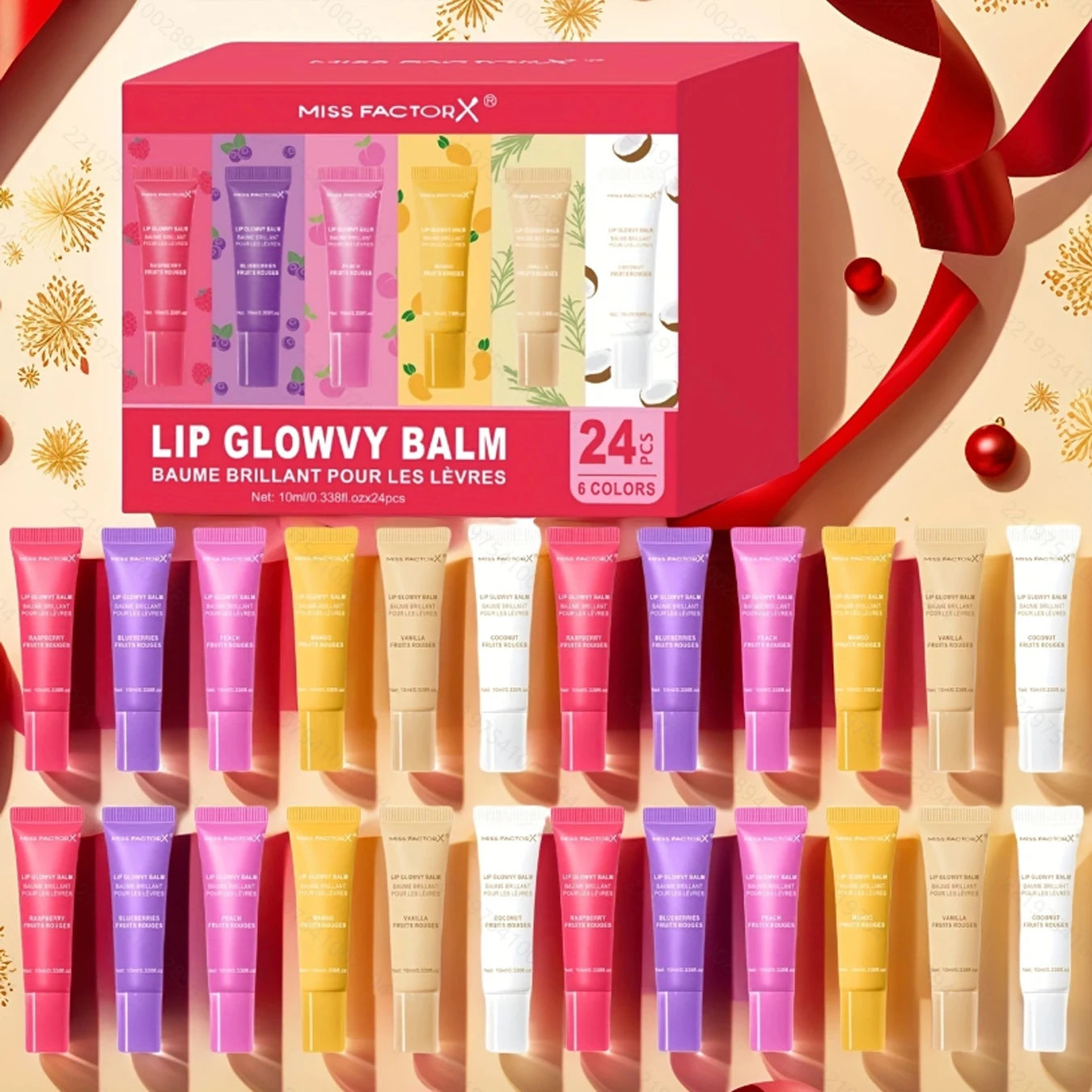 24pcs/box 6-color moisturizing lip gloss - Long lasting moisturizing, nourishing lips, glossy effect, women's gift choice Peaceful Pleasures Health and Wellness