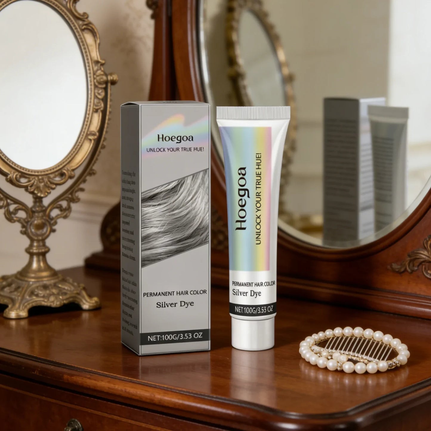 Hoegoa Silver Hair Dye Cream – Nourishing Long-Lasting Color 100g