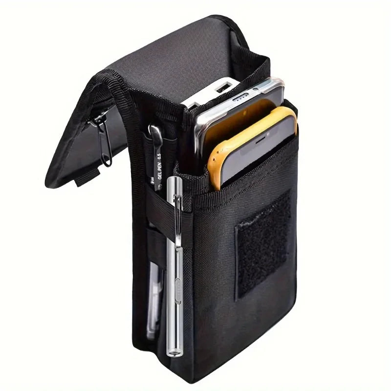 Men's Oxford Fabric Belt Phone Pouch | Fits Up to 6.3" Phones