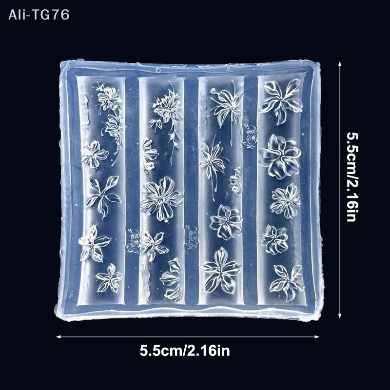 3D Silicone Nail Art Mold – Butterfly & Flower DIY Template