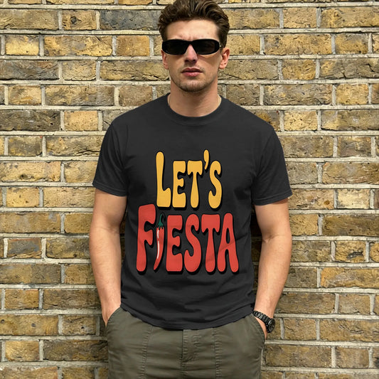 Vintage T Shirt Summer Let's Party Fiesta Trendy Cool T Shirts 100% Cotton Tee Shirt for Men Y2K Fun Cheap Short Sleeve Tops Peaceful Pleasures Health and Wellness black 4XL