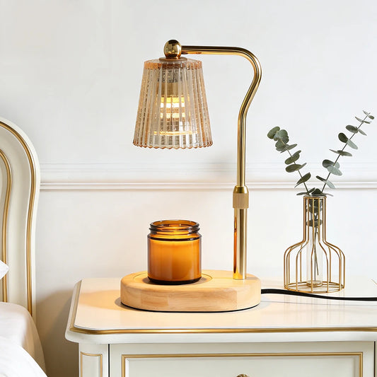 Stripe Candle Warmer Lamp | Dimmable Aromatherapy Ambient Light Candle Warmer Lamp Peaceful Pleasures Health and Wellness