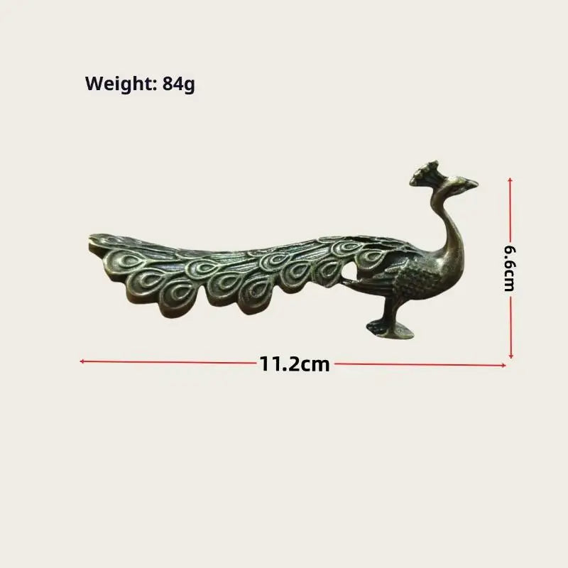 Brass Peacock Figurine | Chinese Style Home Decor Ornament