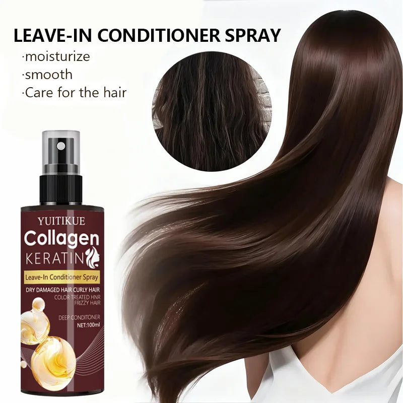 YUITIKUE Collagen Keratin Leave-In Spray for Dry/Damaged/Curly/Frizzy Hair - Deep Conditioner & Moisturizer with Visible Changes Peaceful Pleasures Health and Wellness