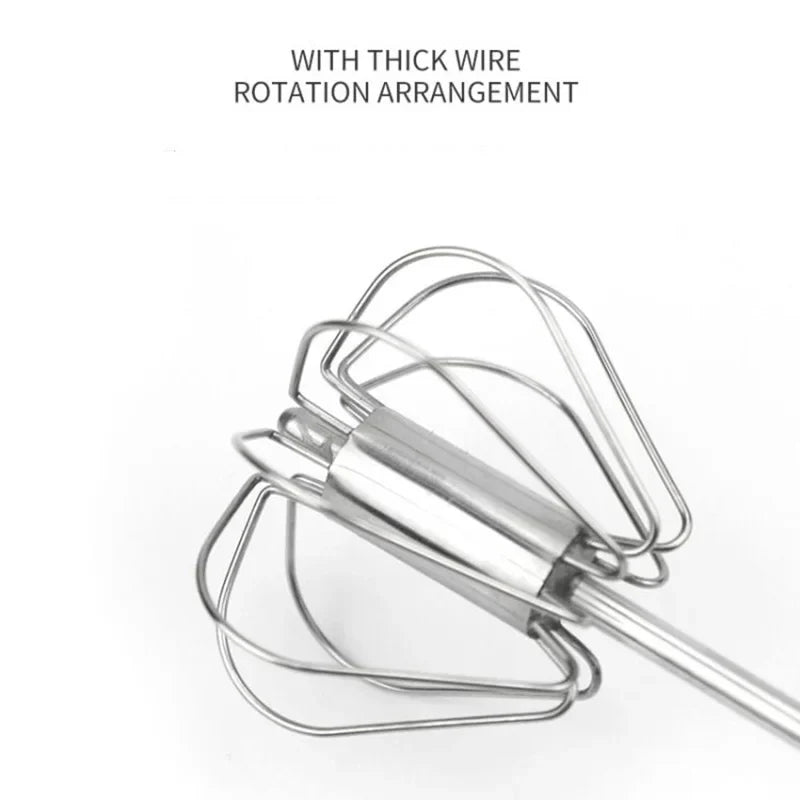 Semi-Automatic Hand Whisk | Stainless Steel Egg Beater