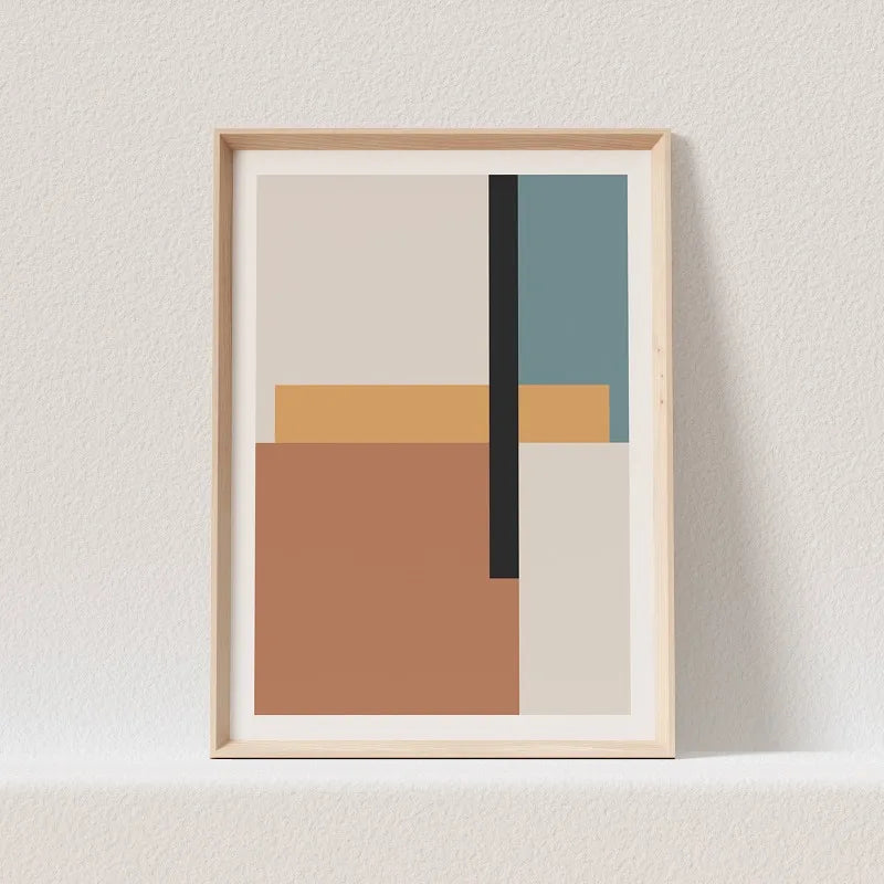 Boho Abstract Geometry Canvas Wall Art | Minimalist Print