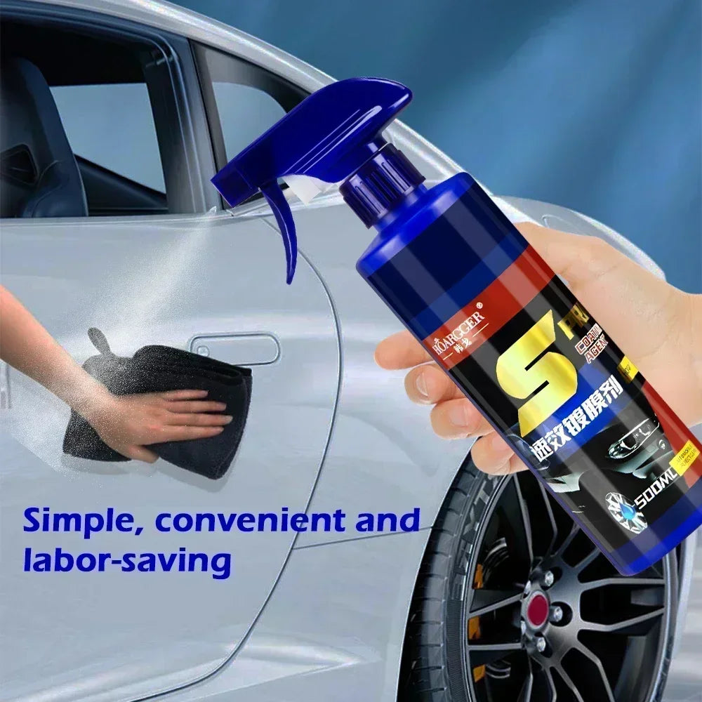 500ml 3 in 1 Car Paint Repair Ceramic Coating Spray Quick Nano-coating Spray Wax Automotive Hydrophobic Polish Paint Cleaner Peaceful Pleasures Health and Wellness