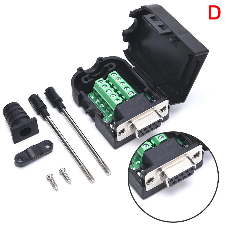 New DB9 Connector RS232 Male Female 9 Pin RS485 Breakout Terminals COM Connectors Peaceful Pleasures Health and Wellness D