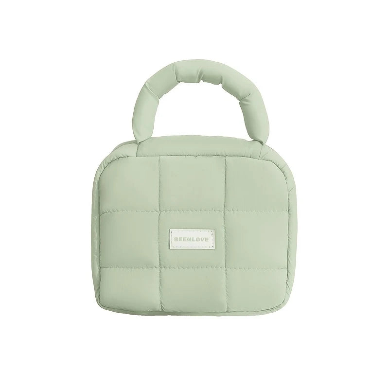 Large Puff Cosmetic Bag – Candy-Color Cotton-Filled Organizer