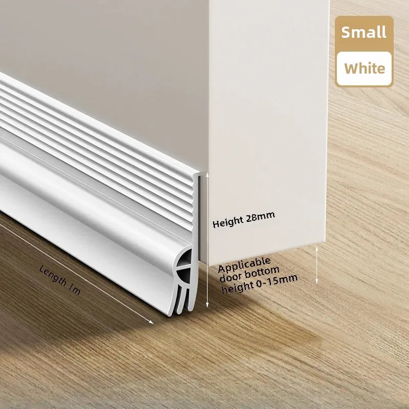 Windproof TPE Door Bottom Sealing Strip Special Air Leakage Strip Lower Windshield Strip Rubber Strips At The Bottom of The Door Peaceful Pleasures Health and Wellness White 1m