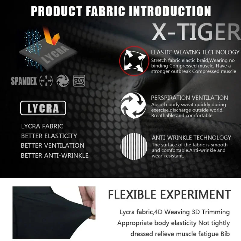 X-TIGER Men's 5D Gel Pad Cycling Bib Shorts – MTB & Road