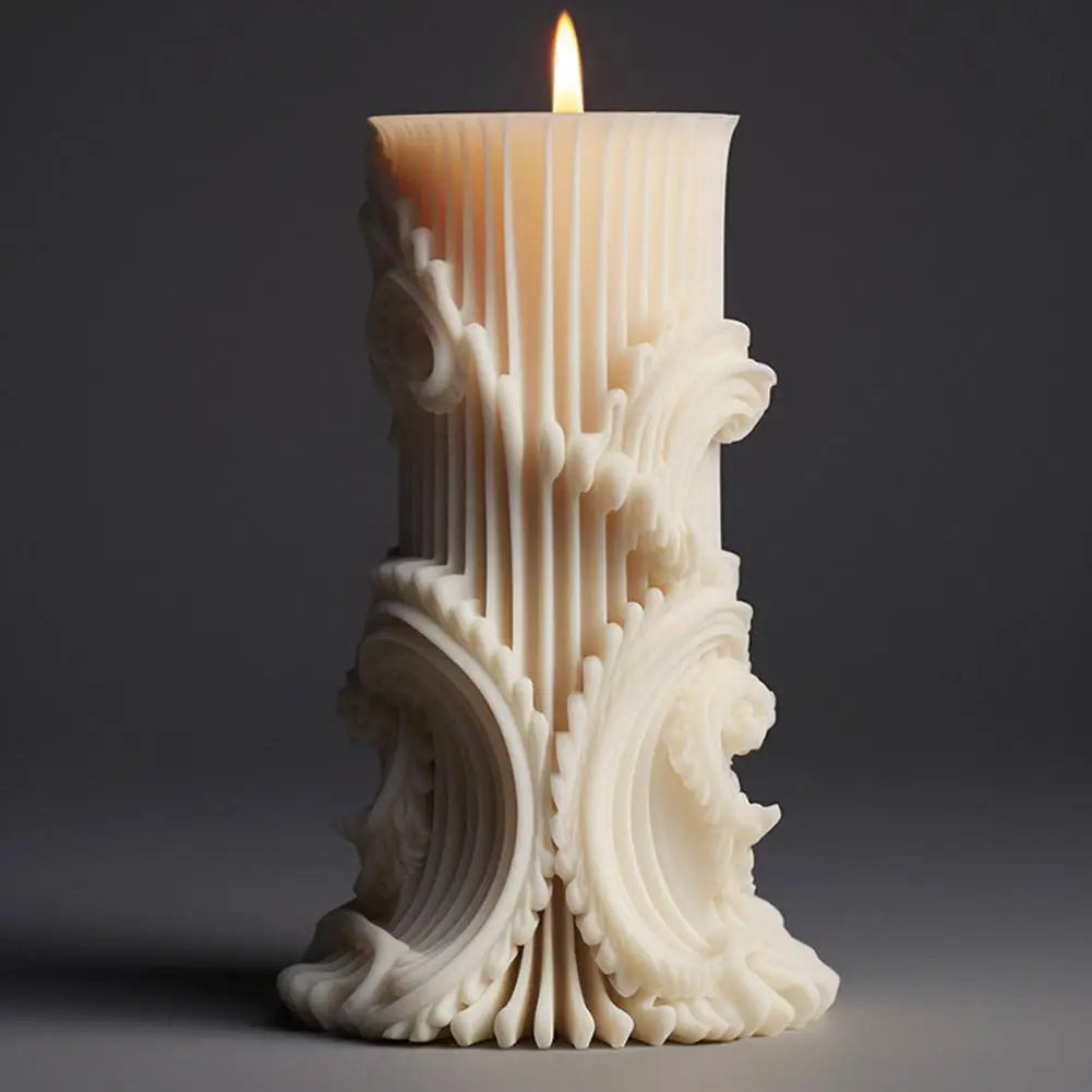 Roman Column Silicone Candle Mold – 5 European Cylinder Styles Silicone Candle Mold Peaceful Pleasures Health and Wellness