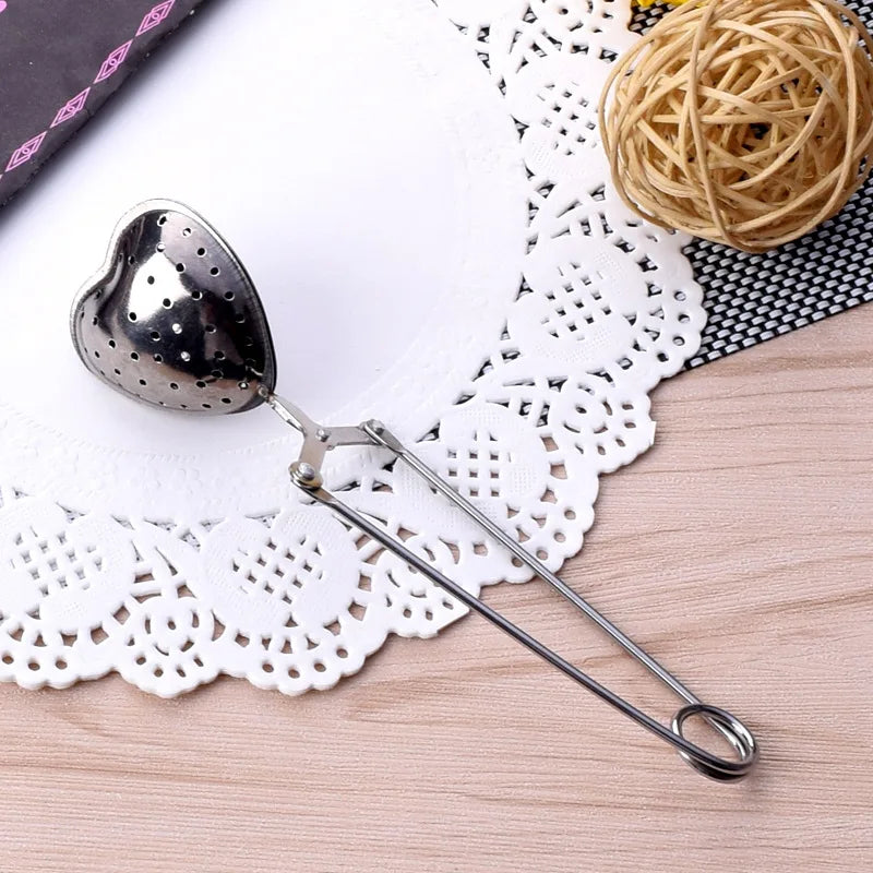 New stainless steel heart-shaped tea tongs/infuser/strainer - tea accessories for home tea ceremony Peaceful Pleasures Health and Wellness
