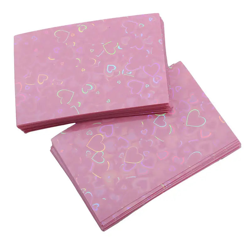 50Pcs/Pack Holographic Heart Kpop Photocard Sleeves Double Layer Matte Card Protector for Photo Cards Album Collectibles Peaceful Pleasures Health and Wellness pink 2-Packs