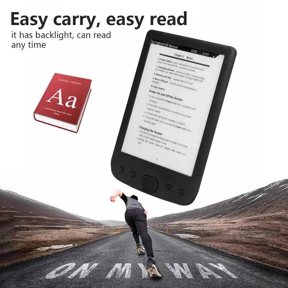 2026 New E-Book Reader - 6-Inch Glare-Free E-Ink Screen, 8GB Storage + TF Card Expansion, Adjustable Light, Ultra-Long Endurance Peaceful Pleasures Health and Wellness