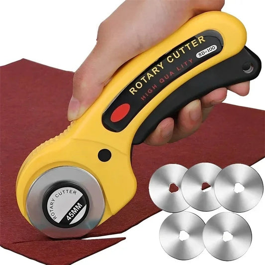 45MM Leather Craft Rotary Cutter Leather Cutting Tool Leather Craft Fabric Circular Blade Knife DIY Patchwork Sewing Quilting Peaceful Pleasures Health and Wellness