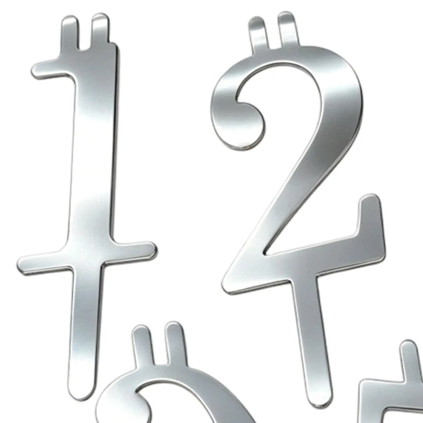 Reusable Number Cake Topper Set 0-9 | Silver Birthday Candle