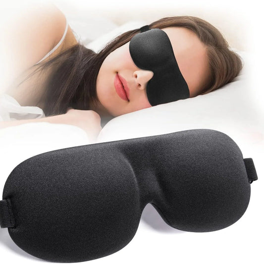 3D Sleeping Mask Block Out Light Soft Padded Sleep Mask Eye Slaapmasker Shade Memory Foam Block Night Mask Blindfold for Sleep Peaceful Pleasures Health and Wellness