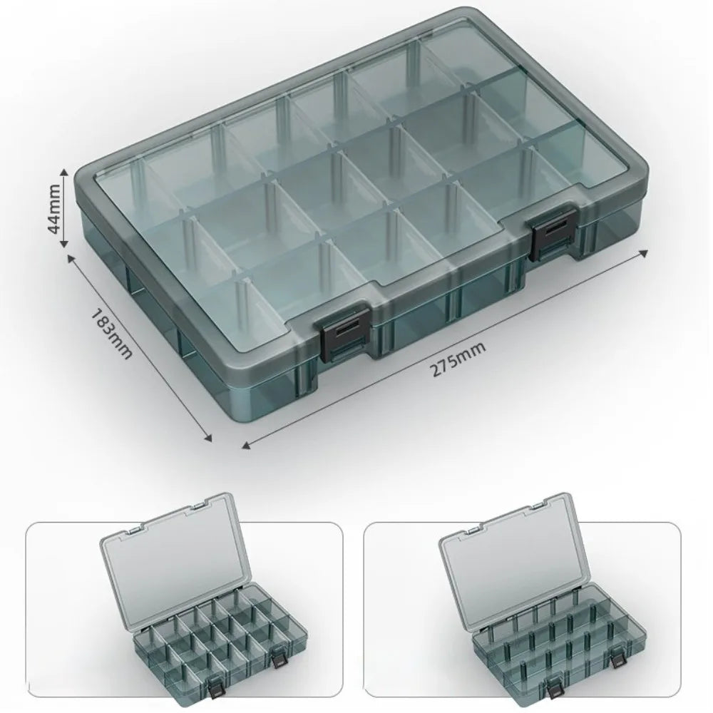 Transparent Plastic Parts Box with Removable Dividers