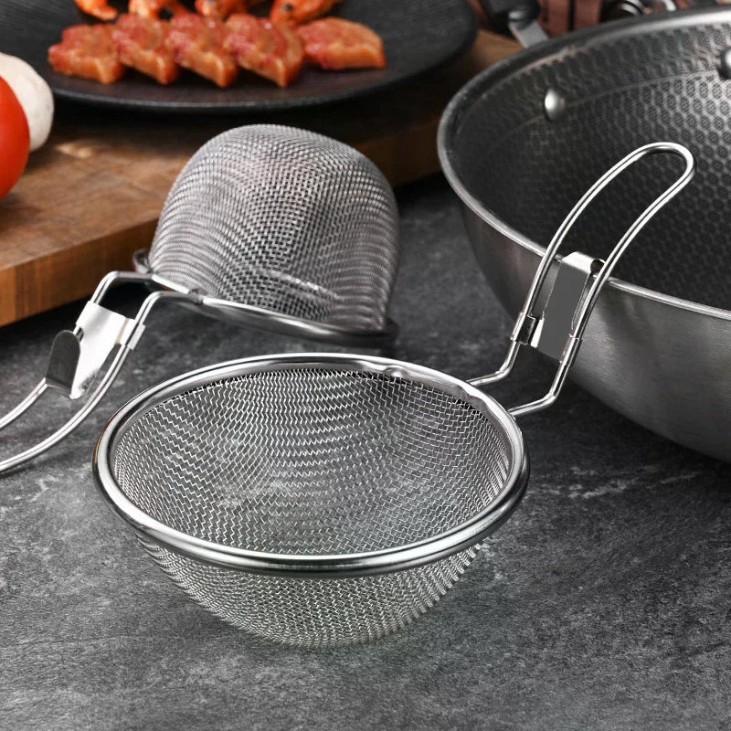 304 Stainless Steel Hot Pot Strainer with Hook | Lo Mein Skimmer Kitchen Strainer Peaceful Pleasures Health and Wellness