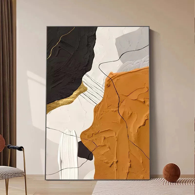 Nordic Modern Abstract Color Matching Thick Oil Handmade Oil Painting For Home Decoration Bedroom Dining Room Living Room Mural Peaceful Pleasures Health and Wellness
